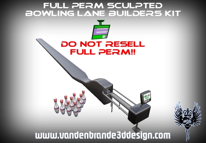 ~Full perm sculpted Bowling lane kit + Sculpt maps & textures