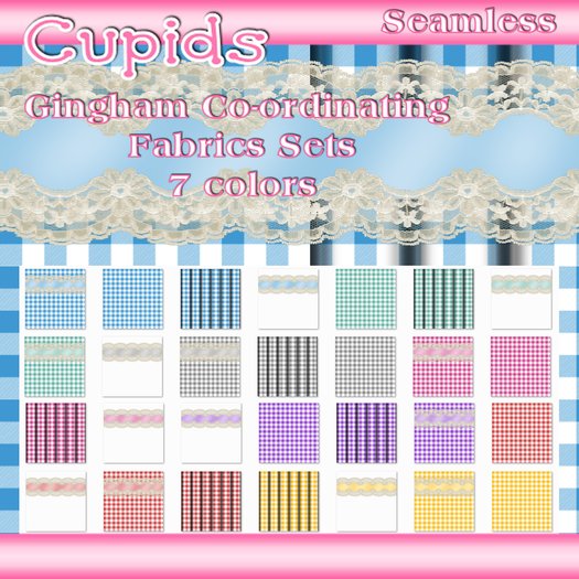 *CUPIDS* HUGE GINGHAM FABRICS PACK 28 Textures
