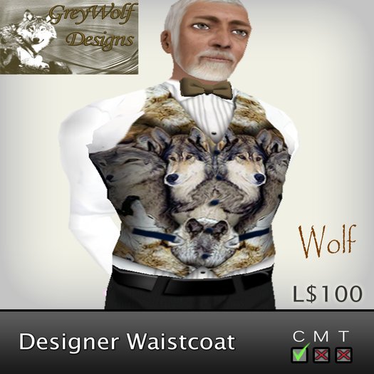 Designer Wolf Waistcoat