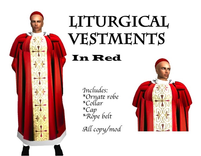 *Liturgical Vestments in Red (box)