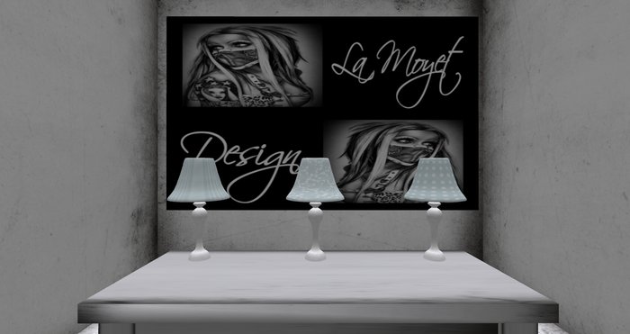 ~LM~Modern Lamp 3er Set "Light Blue"