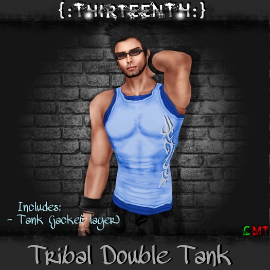 {:ThirteenTH:} Tribal Double Tank_Blue