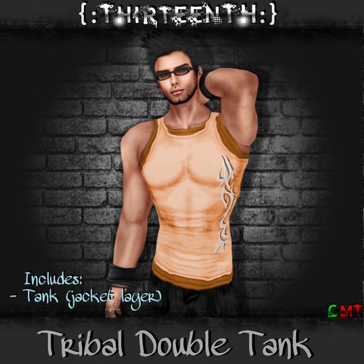 {:ThirteenTH:} Tribal Double Tank_Orange 