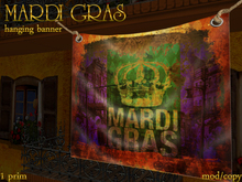 Mardi Gras Fleur De Lis Hanging Banner