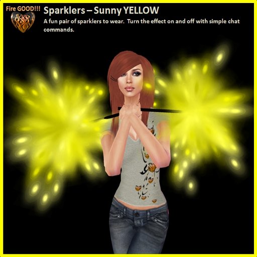 Fire GOOD!!! Sparklers Sunny YELLOW  [boxed]
