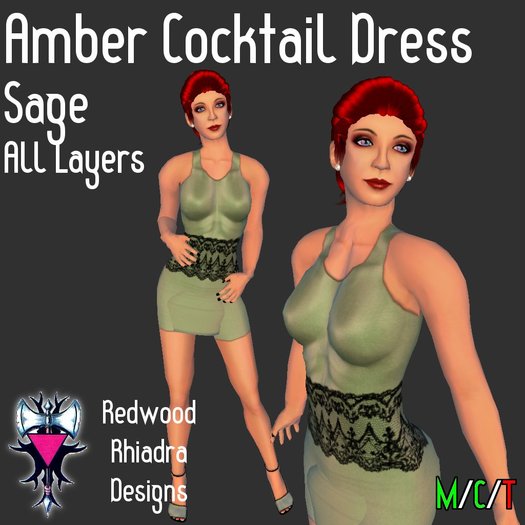 Amber Cocktail Dress, Sage