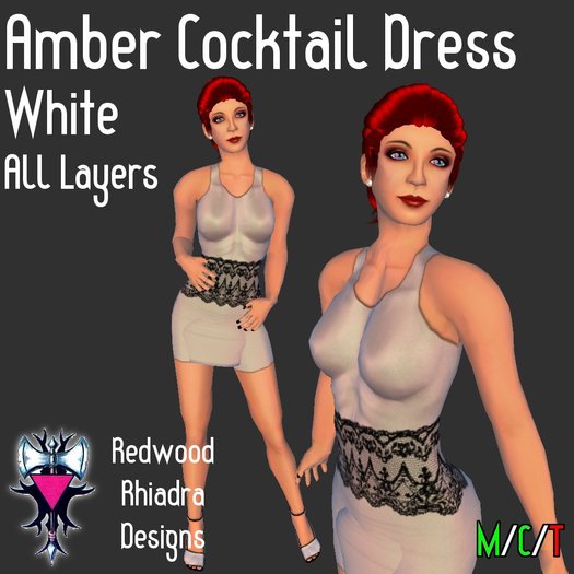 Amber Cocktail Dress, White