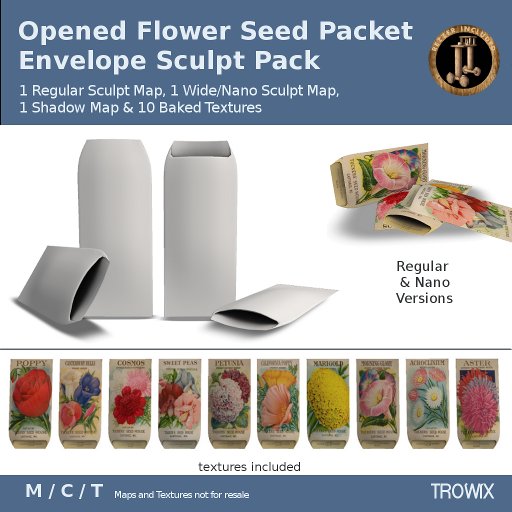 Trowix - Opened Flower Seed Packet Sculpt Pack