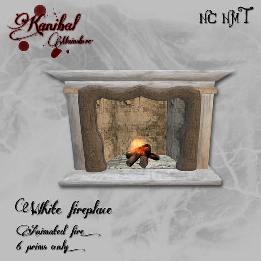 White greyish fireplace