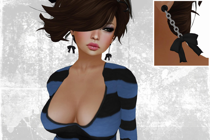 -FB- Bow Chain Earrings 