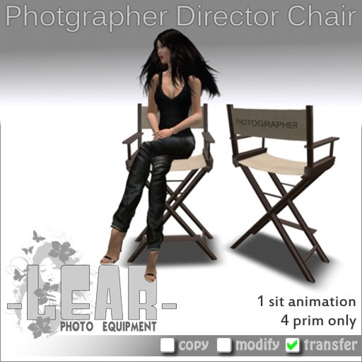 -LEAR- Photographer Director-Chair NEW