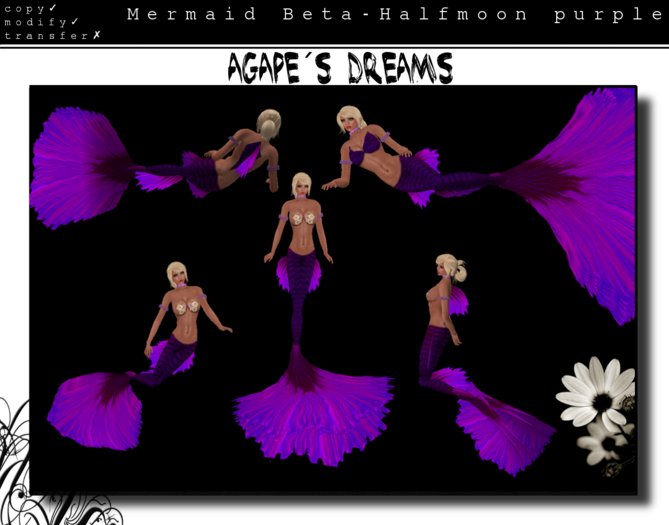 Mermaid beta halfmoon purple