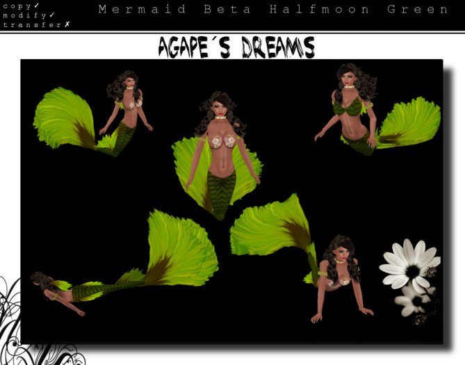 Mermaid beta halfmoon green