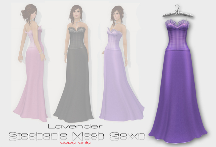 !Rebel Hope Designs - Stephanie Mesh Gown Lavender