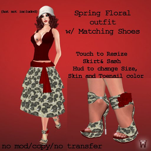 ~WC~ Throwback Spring Floral Black w/shoes