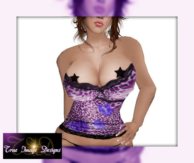 {TID}Leopard-Flower-Top Purple(bagged)
