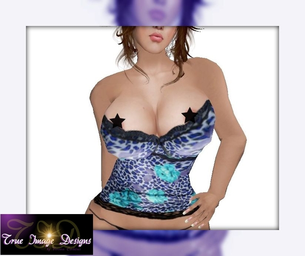 {T.I.D} Leopard-Flower-Top Blue(bagged)