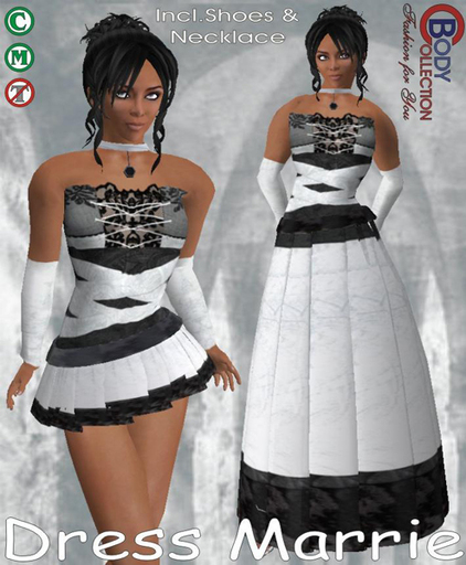 BC - Gown Marri (white/black)