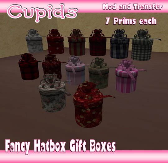 *CUPIDS* 13 Printed Hatbox Gift Boxes