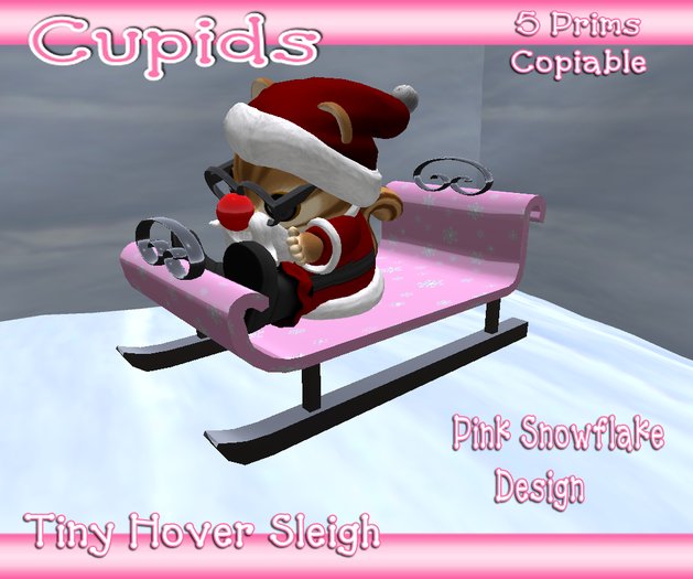 *CUPIDS*Adorable Ridable Winter Sleigh(Tinies) Pink