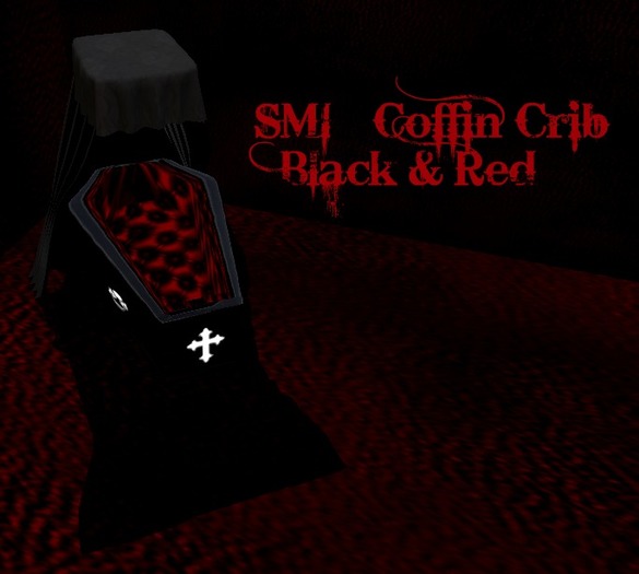 ~CD~ Coffin Crib- Black & Red Boxed