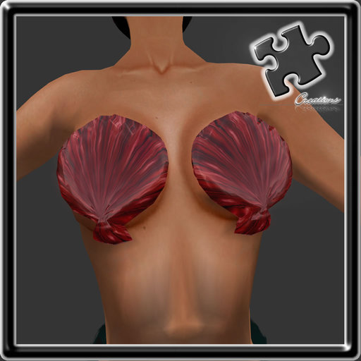 Bra / Mermaid / Merfolk / Sculpted / Shell Bra Red 