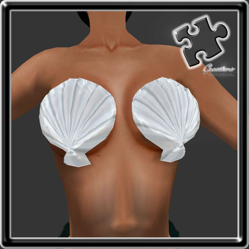Bra / Mermaid / Merfolk / Sculpted / Shell Bra White 