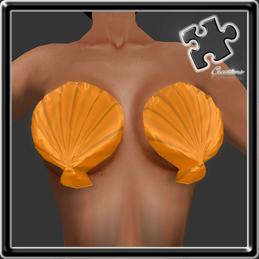 Bra / Mermaid / Merfolk / Sculpted / Shell Bra Orange