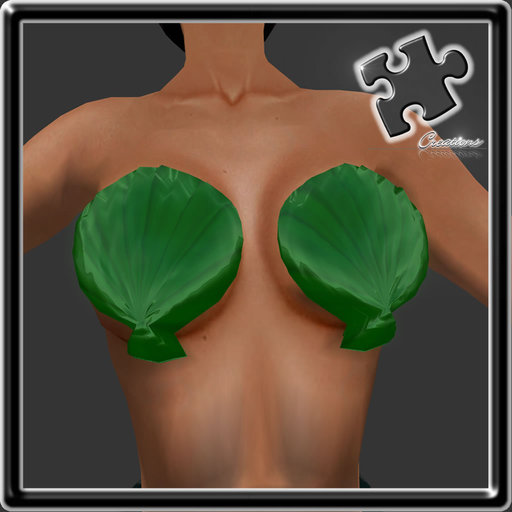 Bra / Mermaid / Merfolk / Sculpted / Shell Bra Green 