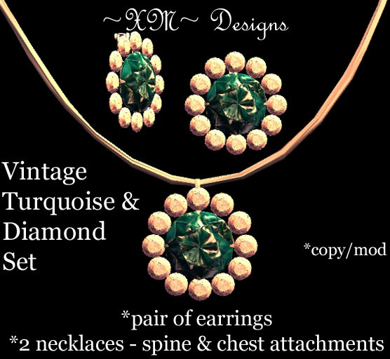 ~XM~ Vintage Turquoise & Diamond Set