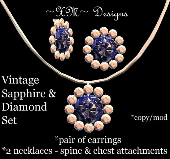 ~XM~ Vintage Sapphire & Diamond Set