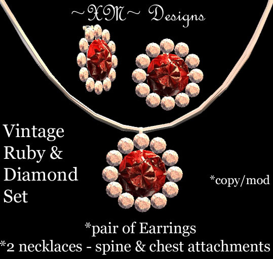 ~XM~ Vintage Ruby & Diamond Set