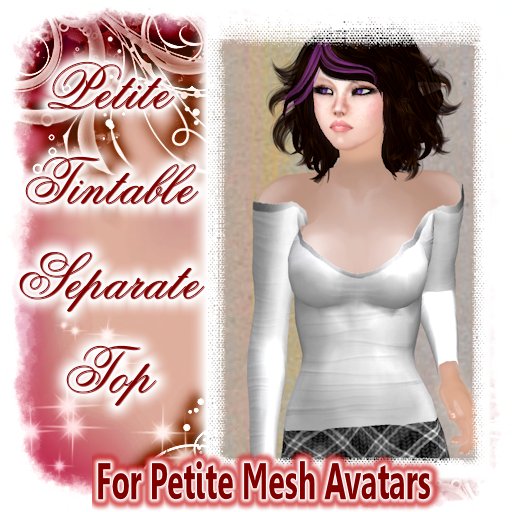 Tintable Long Sleeved Top    *FOR PETITES MESH AVATARS*