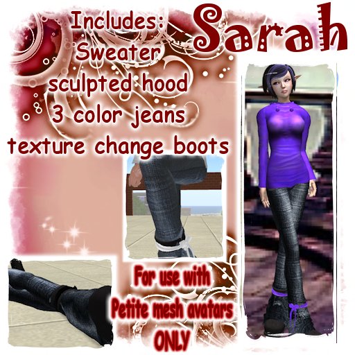 Sarah - Indigo    *FOR PETITES MESH AVATARS*