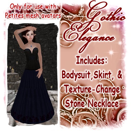 Gothic Elegance - Blue    *FOR PETITES MESH AVATARS*