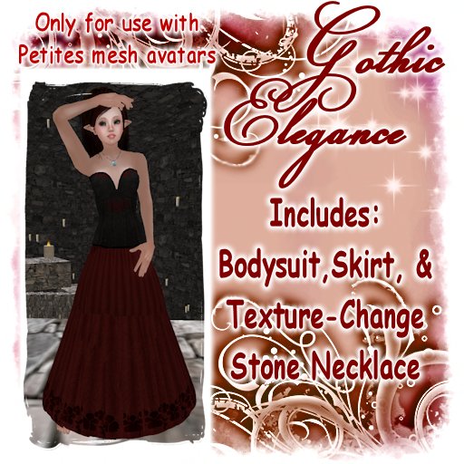 Gothic Elegance - Red    *FOR PETITES MESH AVATARS*