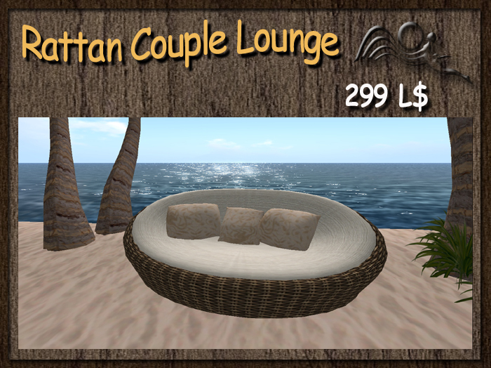 [Summer Feeling] - Rattan Weaver Lounge with Couple Menu & 3 Sit on Pillow - Outdoor Furniture