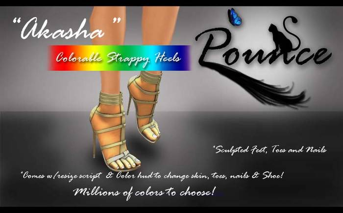 *P* Pounce Akasha Colorable Strappy Heels (Boxed)