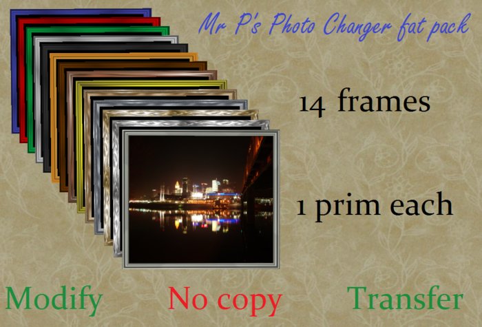 "Mr P's 1 prim Photo Changer fat pack (all 14 frames)"