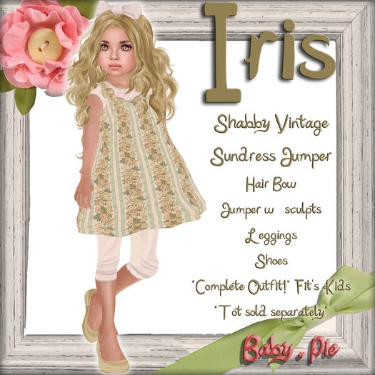 *Baby Pie* Iris Kid's Children's Complete Vintage Spring Summer Sun dress Outfit! Promotional Price! $ 50L 