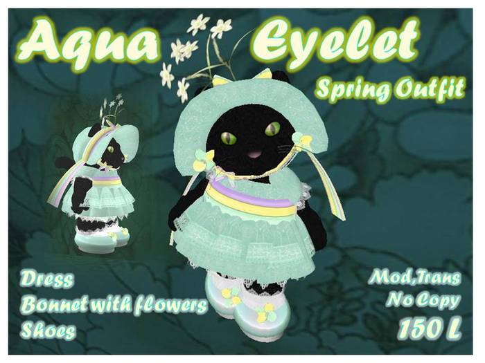Tiny Aqua Eyelet Spring Outfit 