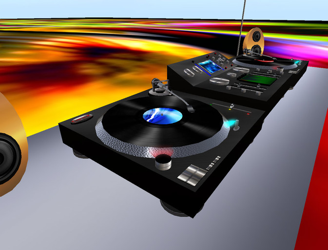 [C a r o X] DJ Set / DJ Booth / DJ Gear- Hanging - Audio Mixer, Turntables, Speakers - Copy, Modify