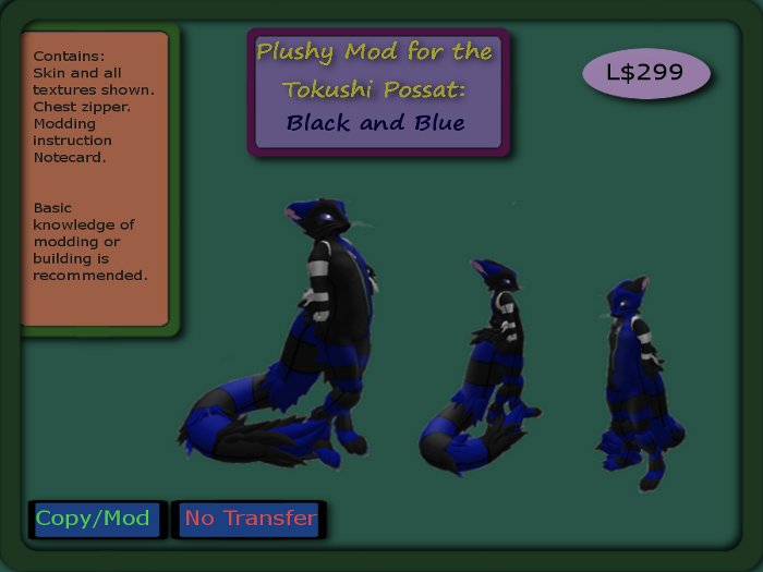 Possat Plush Mod, Black and Blue