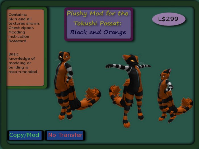 Possat Plush Mod, Black and Orange
