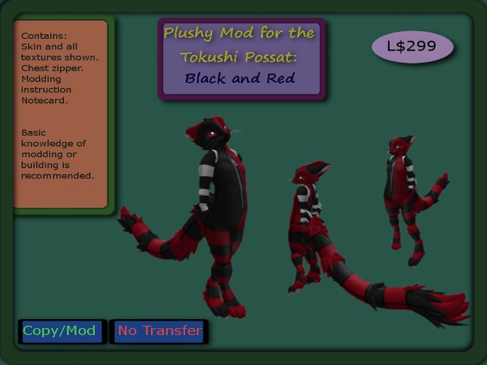 Possat Plush Mod, Black and Red