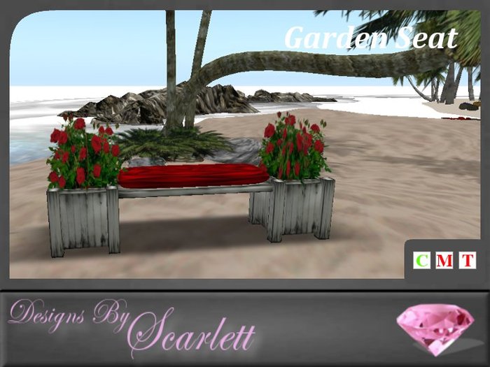 Garden Planter Seat - Red Roses