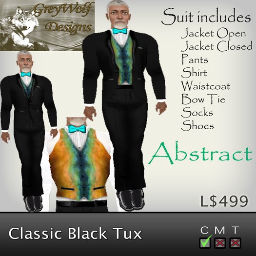 Black Classic Tux Abstract