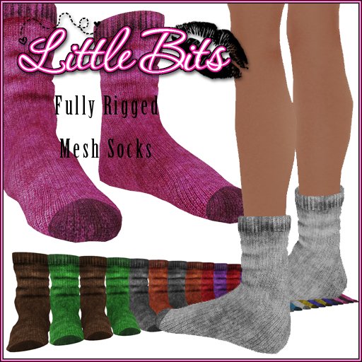 -LB- Cozy Worn Socks - White - Mesh