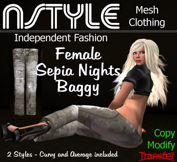 ~NSTYLE SEPIA NIGHTS MESH BAGGY~