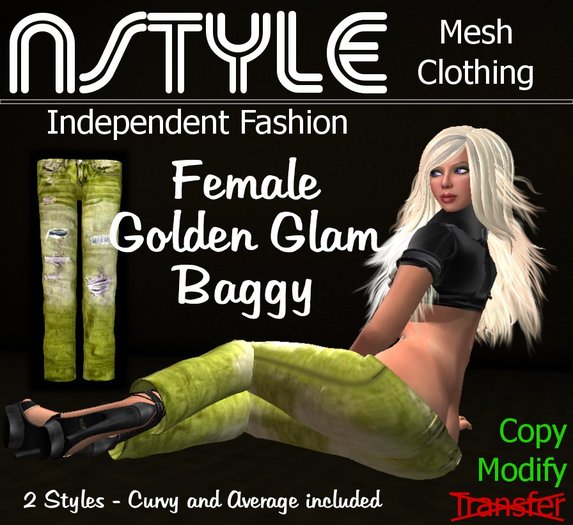 ~NSTYLE GOLDEN GLAM MESH BAGGY~